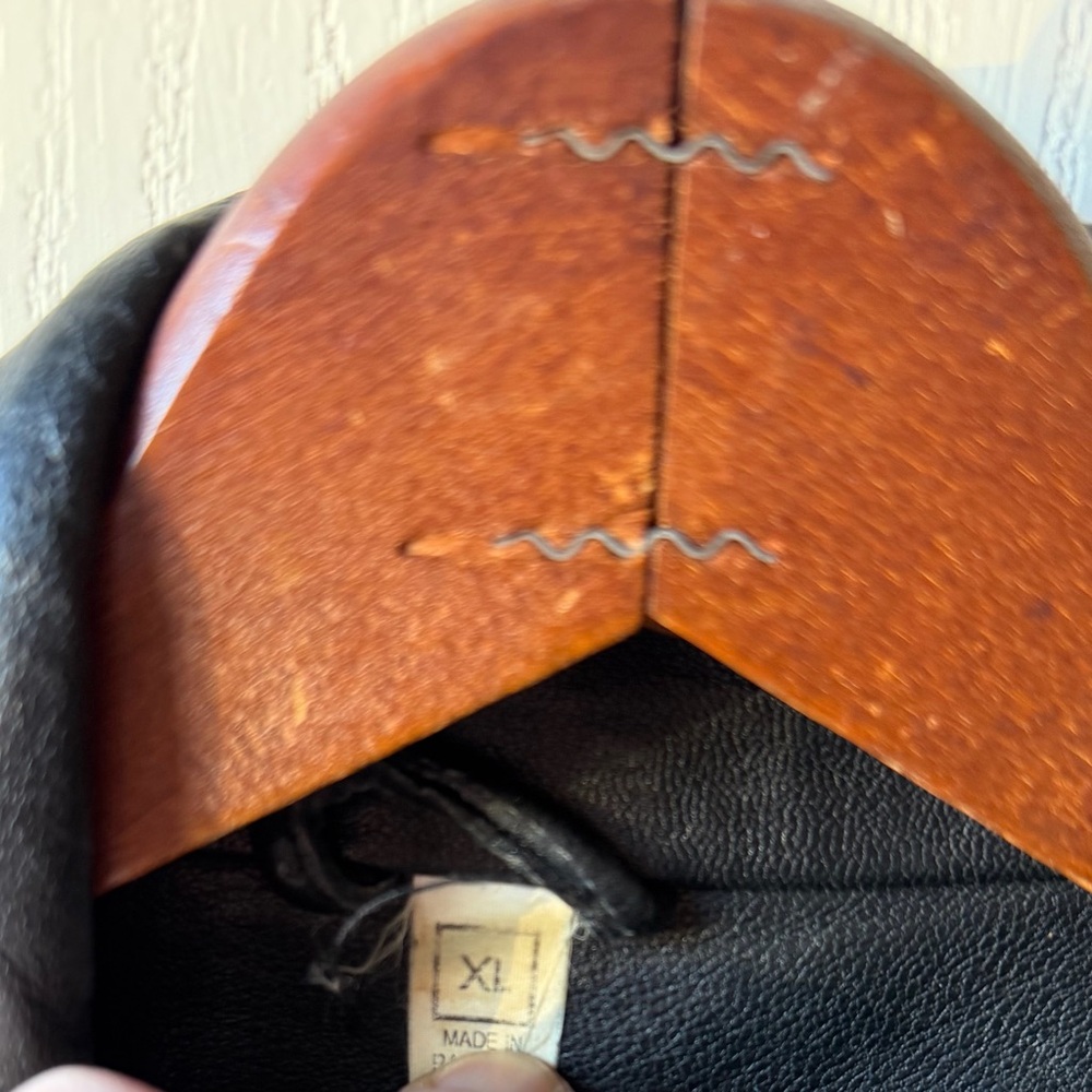Vintage Black learrher bomber Jacket Superfortress - Picture 8 of 8
